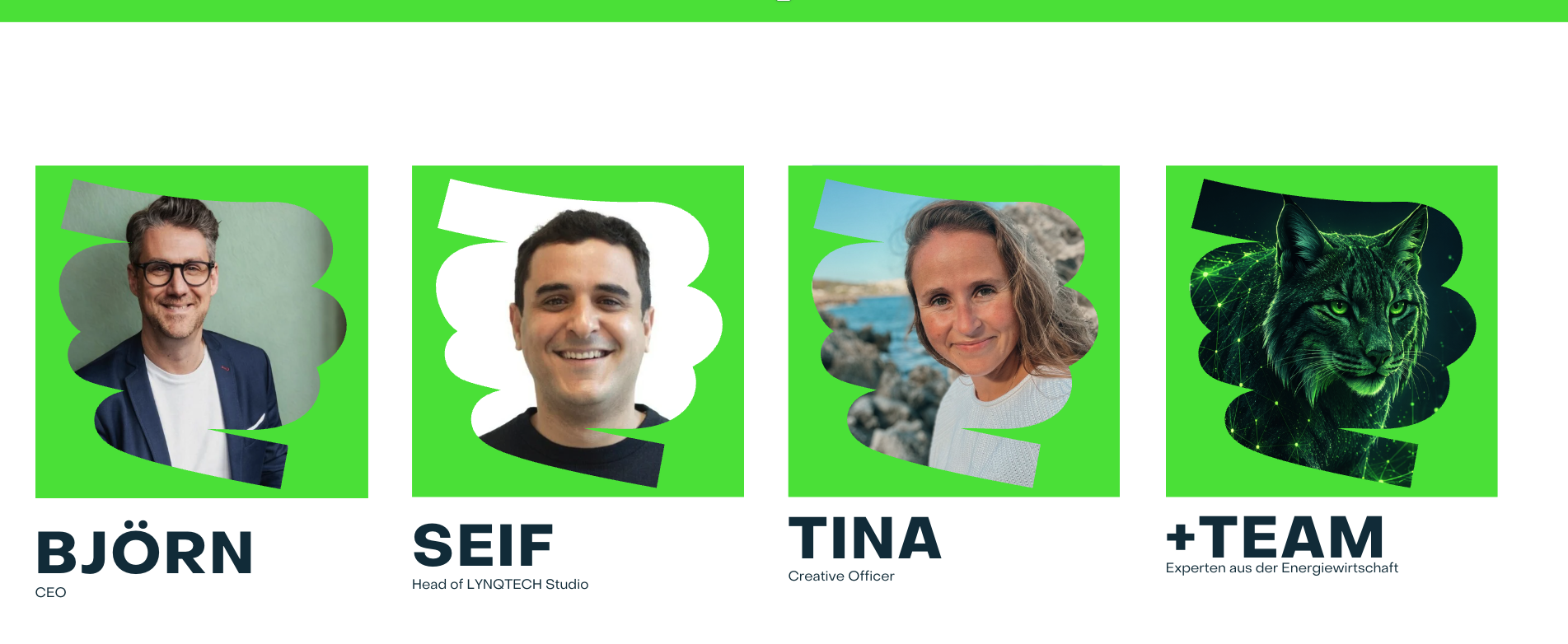 Das Team: Björn (CEO), Seif (Head of LYNQTECH Studio), Tina (Creative Officer)